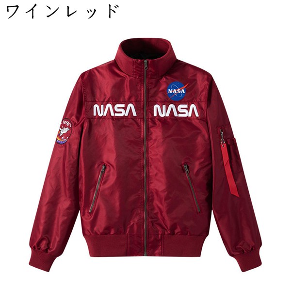 エムエーワンジャケット メンズ ミリタリージャケット 大きいサイズ フライトジャケット MA-1ジャケット NASA レター刺繍 ゆったり｜jinichirosasaki｜04