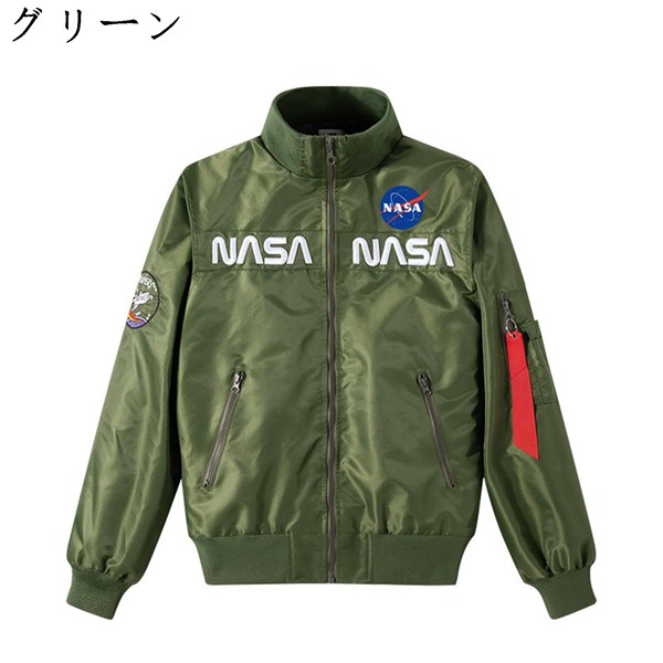 エムエーワンジャケット メンズ ミリタリージャケット 大きいサイズ フライトジャケット MA-1ジャケット NASA レター刺繍 ゆったり｜jinichirosasaki｜05