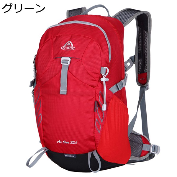 リュックサック 25L 小型 ハイキングバッグ ザックリュック ザック 登山 バックパック マルチポケット 大容量 アウトドアリュック 黒の画像