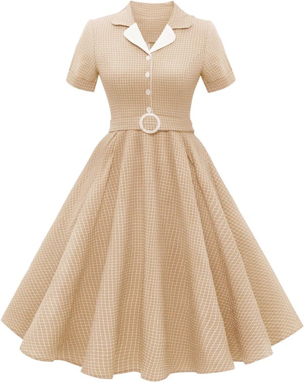 40s 50s Vintage レーヨン ワンピース ドレス ロカビリー ロカビリードレス 50年代 レトロワンピース 半袖 Aライン 膝丈 結婚式