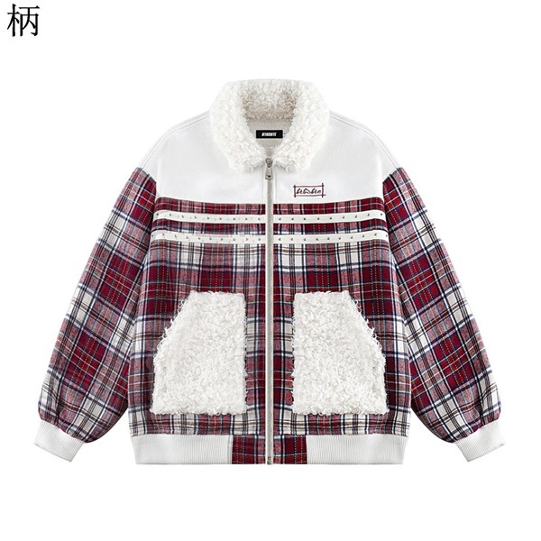 女性】レディース ボアコート チェック柄 フリースボアジャケット 