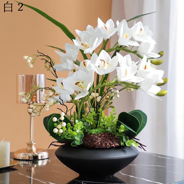 造花 枯れない花 胡蝶蘭 造花インテリア 鉢植え 観葉植物 陶器 装飾花 花束 リアル 本物そっくり 花瓶付き 害虫駆除不要 北欧 アート_6