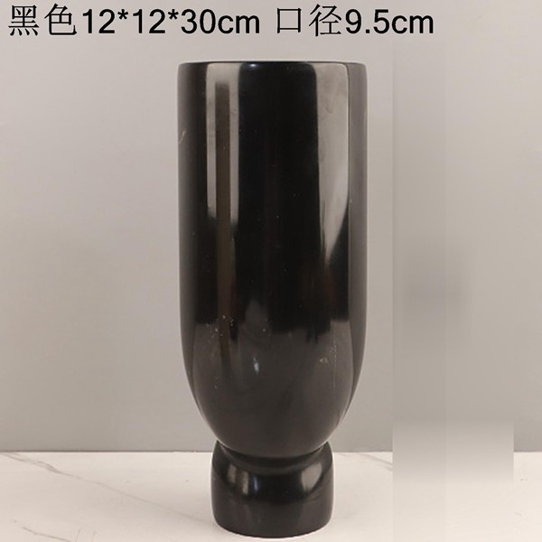 フラワーポート花器 大理石 マーブル 黒 ブラック ベージュ 花器 ベーシック 光沢感 ドライフラワ用花器 インテリア小物 無地 シンプル_1