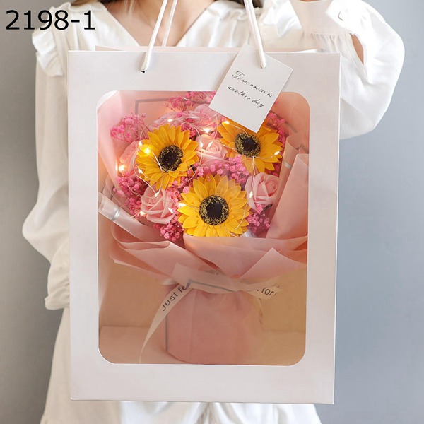 ボックス付き 枯れない花 ドライフラワー 薔薇 向日葵 花束 愛している お返し フラワーアレンジ 還暦祝い 感謝 彼女へ お礼 ボックス｜jinichirosasaki｜05