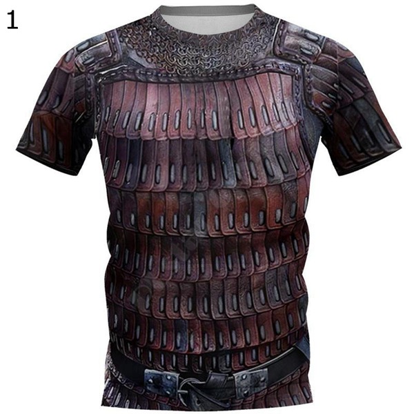 Tシャツ メンズ 半袖 3Dプリント柄 クルーネック タイト 個性デザイン 大きいサイズ XS〜7X...