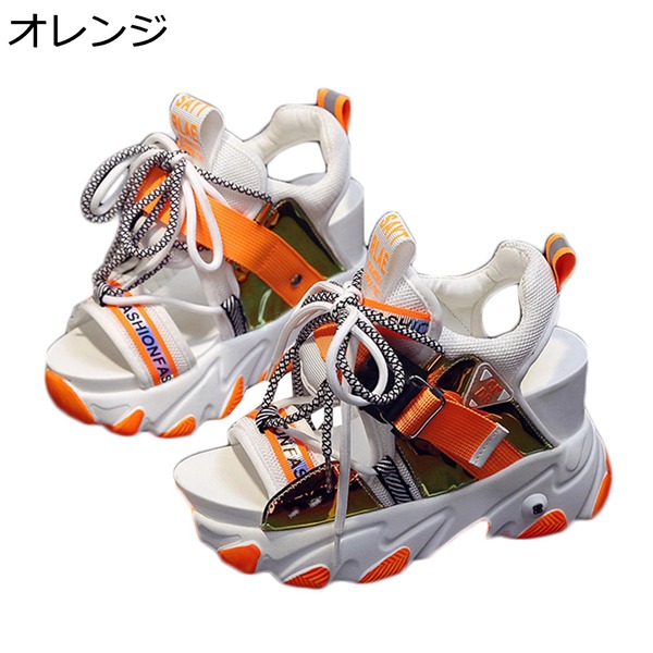 厚底サンダル 運動用サンダル レディース 夏用 ハイヒール 9.5cm ウェッジソール おしゃれ ひも 柔らかい 痛くない 耐摩耗 普段 |  | 01