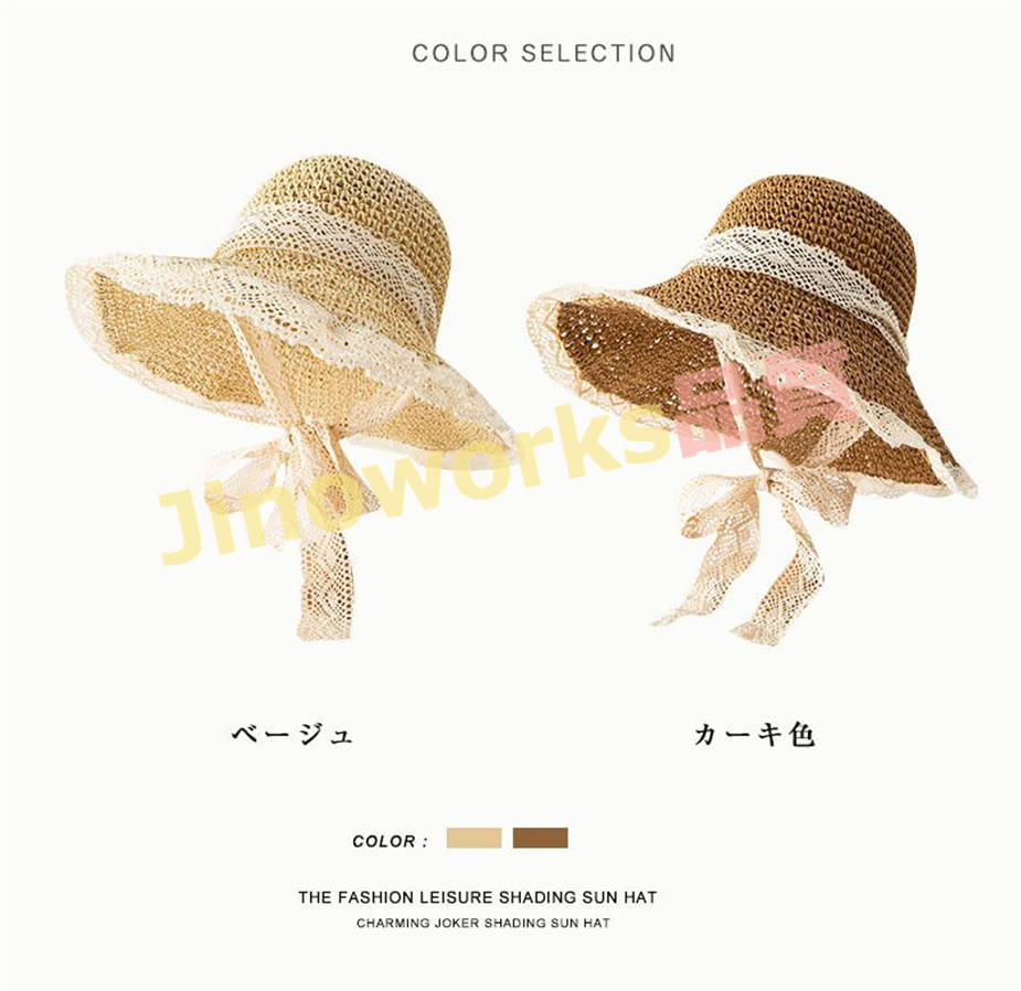 麦わら帽子 帽子 レディース 折り畳み 夏 可愛い リボン サイズ調整制可能 つば広 紫外線対策 U...