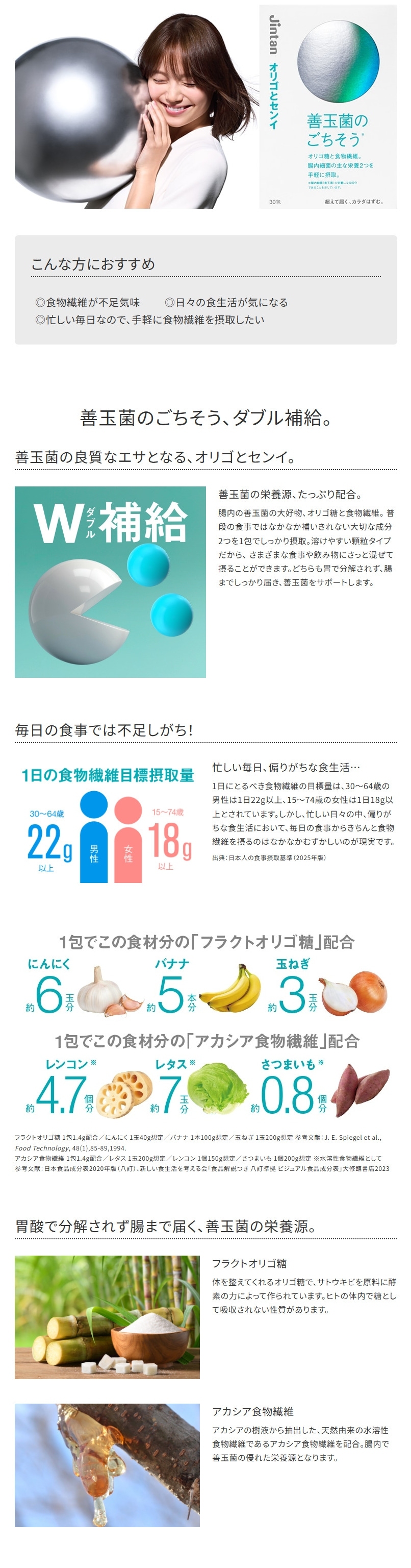 善玉菌のごちそう【森下仁丹公式】オリゴとセンイ 30包