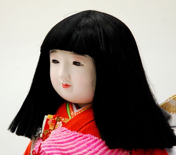 市松人形13号 駒 正絹 刺繍赤 雪輪 女の子 いちまつ人形 : 家具通販