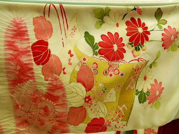 市松人形30号 水色 正絹 友禅 絞り 女の子 いちまつ人形 訳あり 倉庫