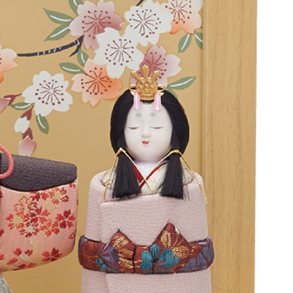 雛人形 コンパクト 木目込み 一秀 ひな人形 親王飾り 立雛 立ち雛 収納