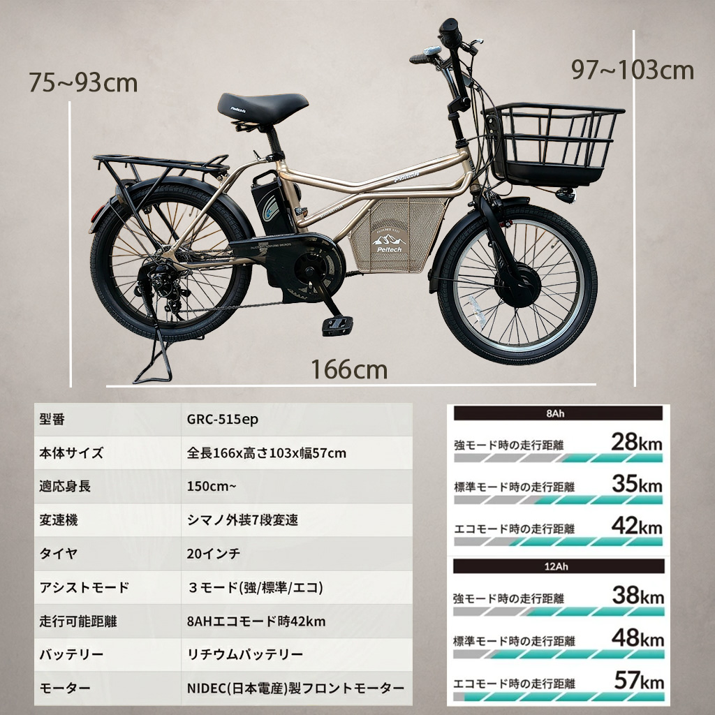 PELTECH（ペルテック） 限定生産 PELTECH×EBISU 別注モデル 電動自転車