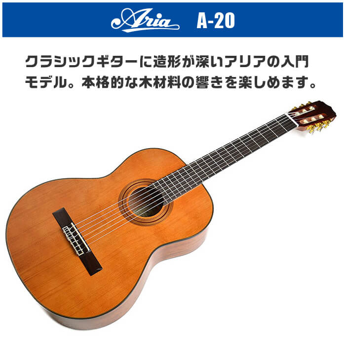 aria アコースティックギター Amazon | ARIA アリア クラシックギター 表板 セダー単板 A-20