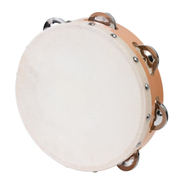 タンバリン KC TCS-21/7 木製 タンブリン 21センチ 本牛皮ヘッド付 Wood Tambourine