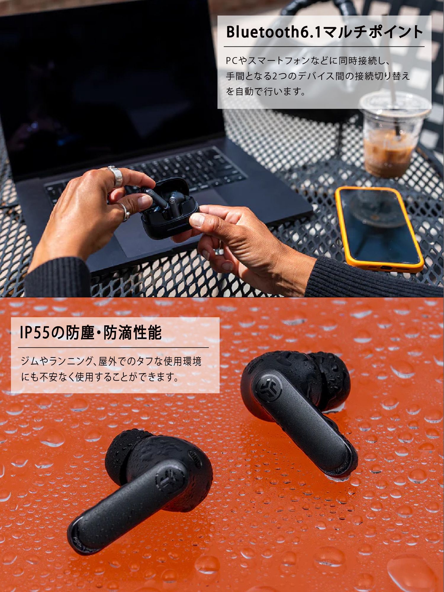 JLAB EPIC PODS ANC ワイヤレスイヤフォン Amazon.com: JLab Epic Pods ANC, True Wireless Earbuds, Active