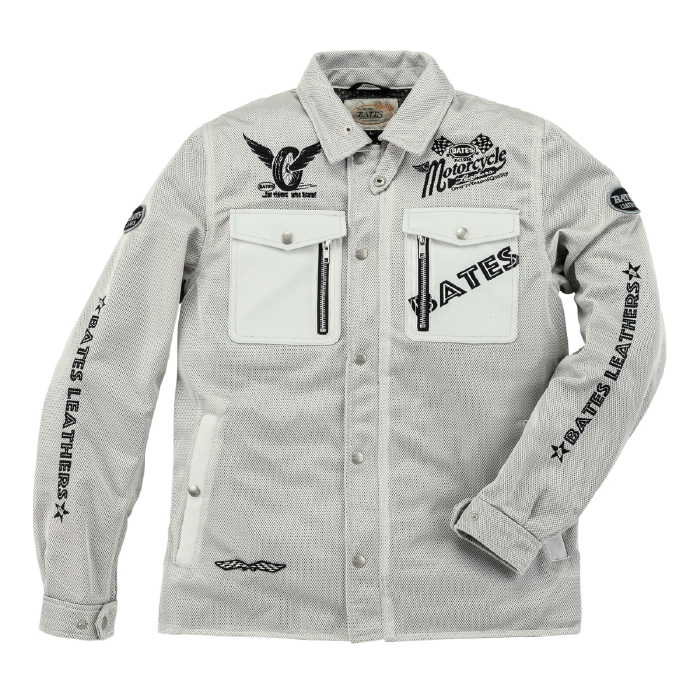 BATES メッシュジャケット ホワイト XXL BATES ベイツ BJ-M2513VT メッシュジャケット バイク アメリカン