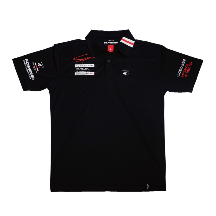JK-401 コミネチームシャツ BLACK KOMINE 07-401 黒シャツ ポロシャツ