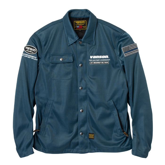 vanson ネイビー バイクジャケット　本物L VANSON（バンソン） TVS2603S メッシュコーチジャケット バイク 2026年