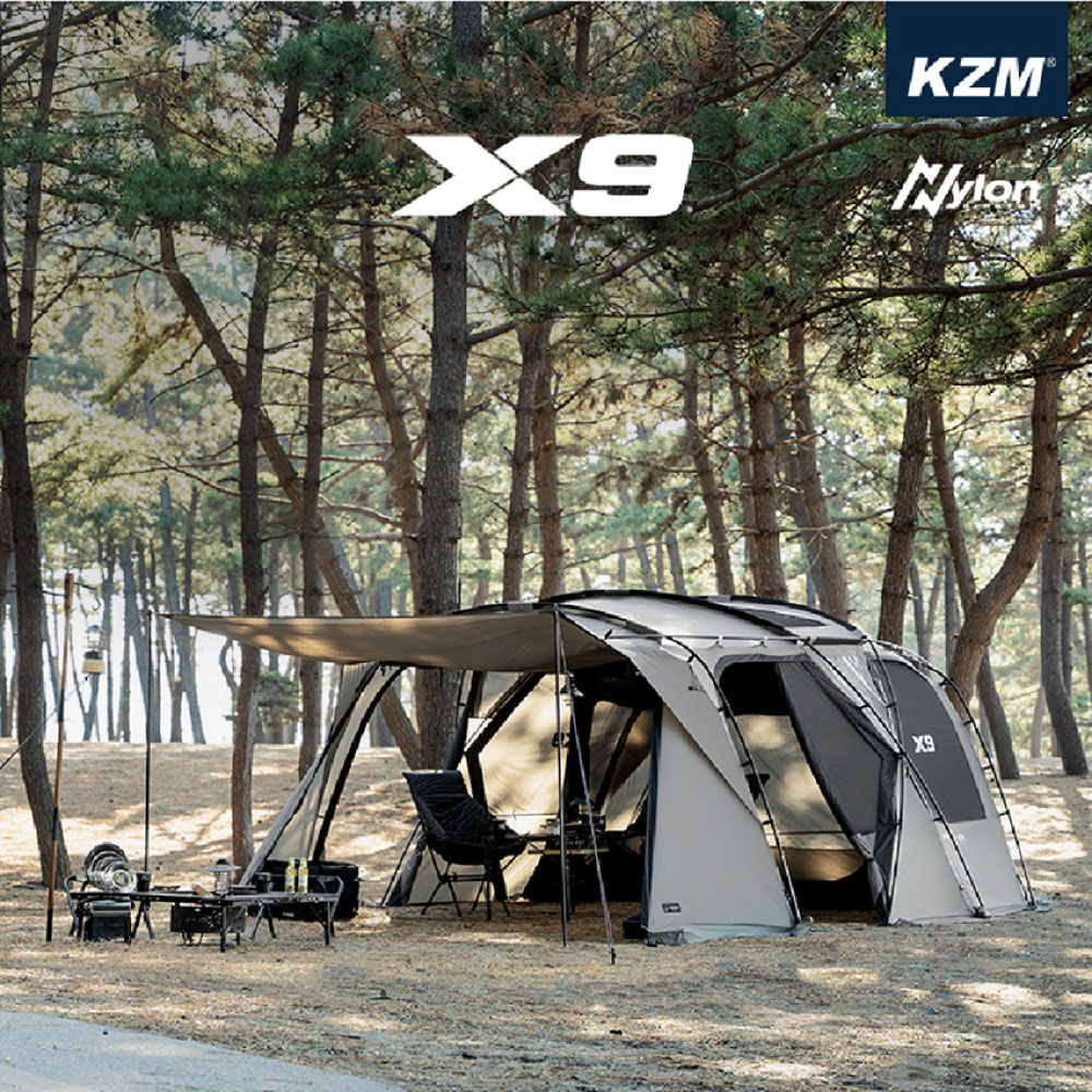50%OFFクーポン配布中 テント 大型テント ファミリー 防水 撥水 家族 4人用 5人用 4〜5人用 キャンプ アウトドア 4人用 5人用 KZM  X9 (kzm-k221t3t12)