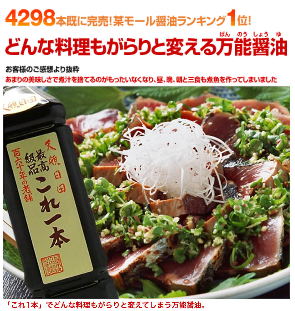日田醤油 これ一本 これ1本 900ml 天皇献上の栄誉賜る老舗の味