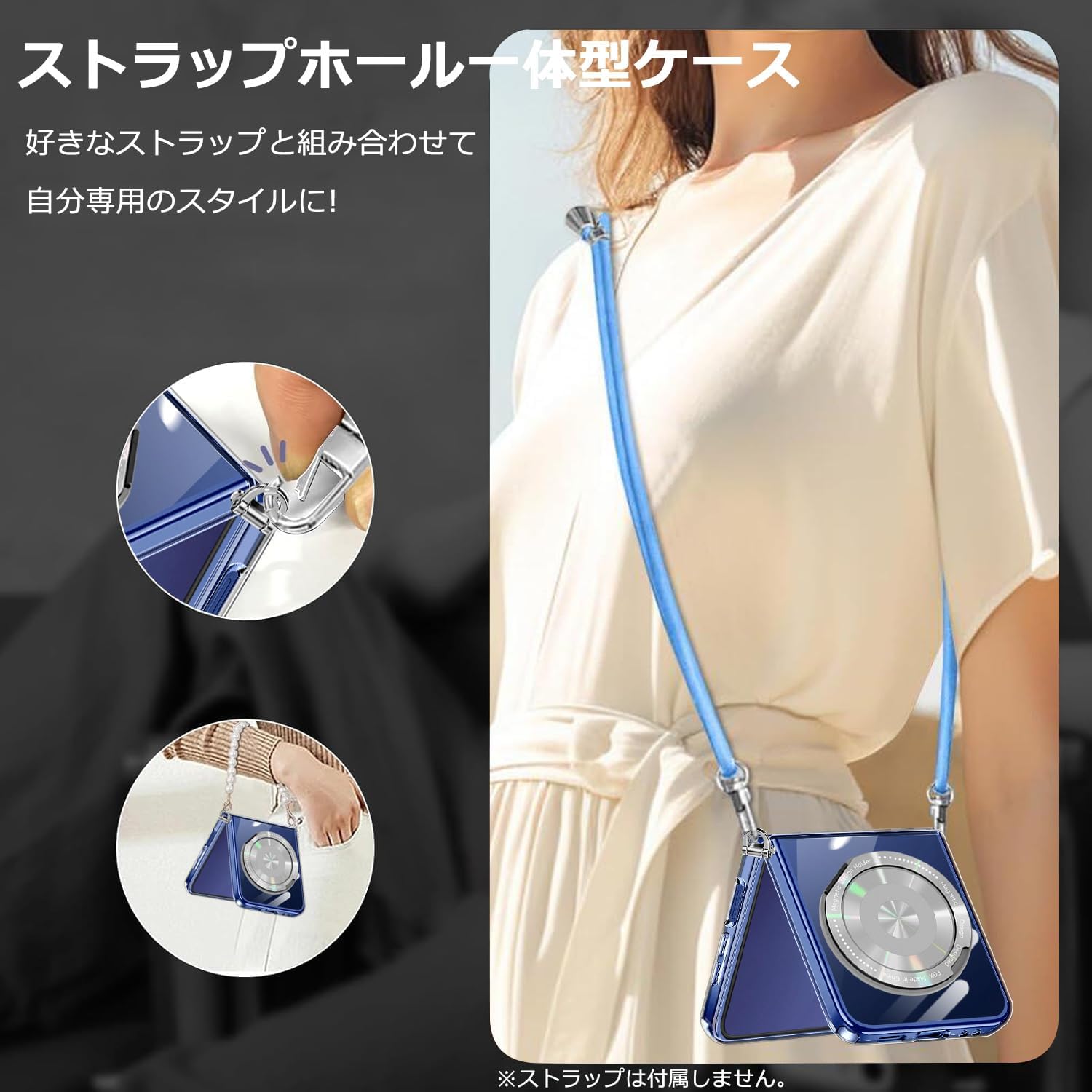 Galaxy Z Flip7 ケース クリア MagSafe対応 リング付き スタンド機能 Galaxy Z Flip7 ケース クリア MagSafe対応 リング付き スタンド機能