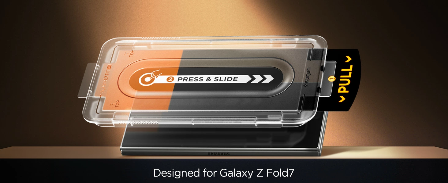 Galaxy Z Fold7 ガラスフィルム 2枚入 EZ Fit Pro Spigen 貼り