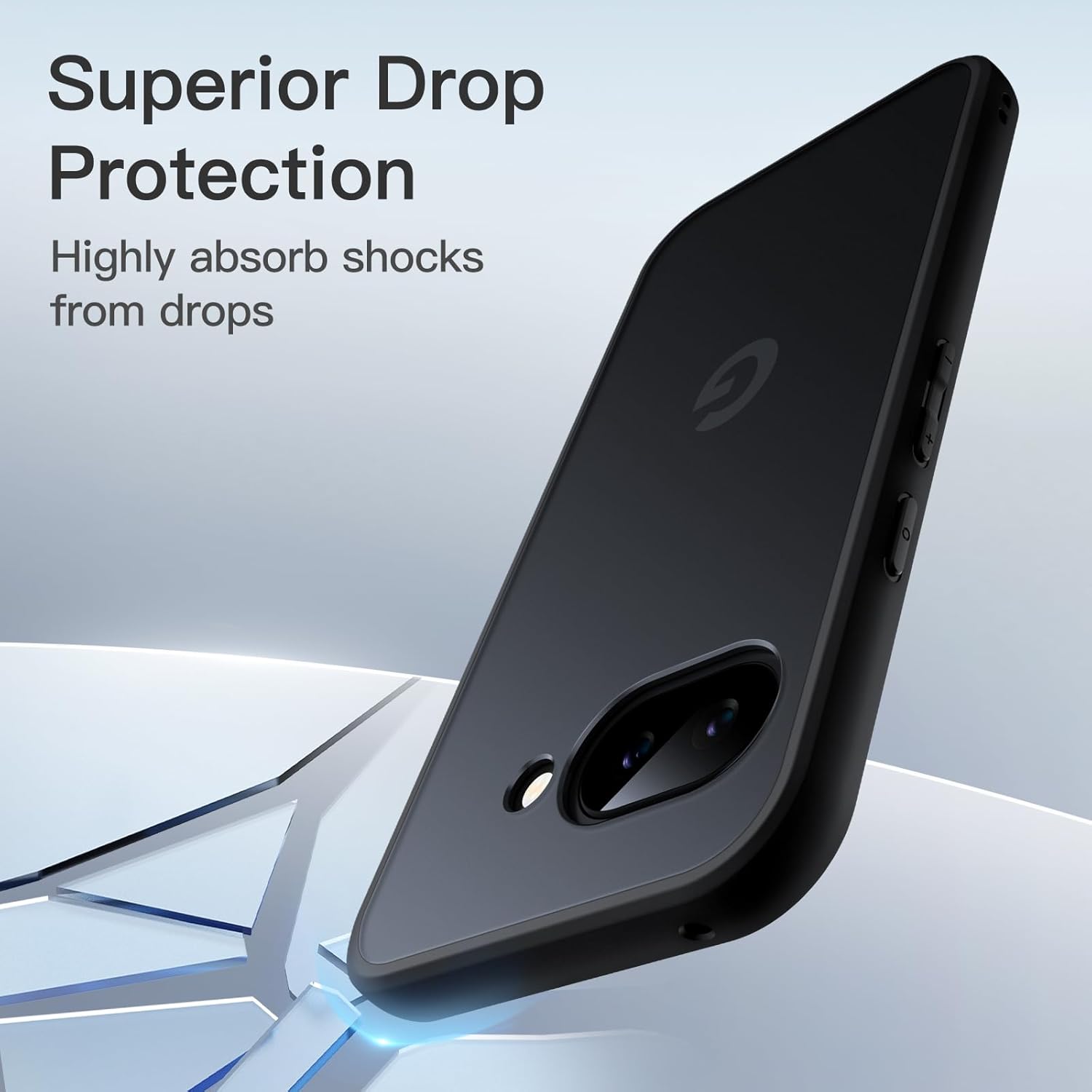 Pixel9a ケース 半透明マット 米軍MIL規格 耐衝撃 カメラ保護 Google