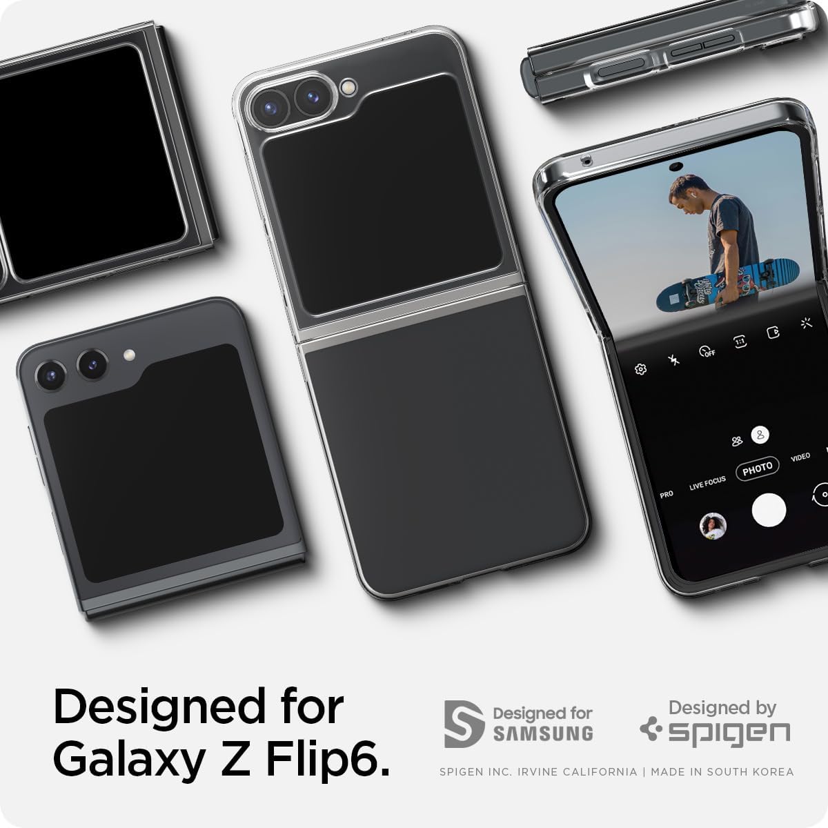 Samsung Galaxy Z Flip6 本体 ケース2つ Galaxy Z Flip6 ケース エアースキン シュピゲン 超薄型 厚さ0.8