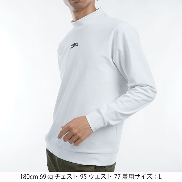 【新品未使用】アドミラルゴルフ モックネック 長袖 シャツ メンズ ホワイト L Admiral Golf アドミラル ゴルフ ウエア メンズ モックネック