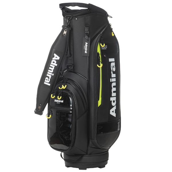 アドミラル ゴルフ メンズ キャディバッグ ADMG4BC5 カート CB Admiral Golf 9型 アイボリー ブラック トリコロール ネームプレート 25E 10PT ASR | Admiral Golf | 02