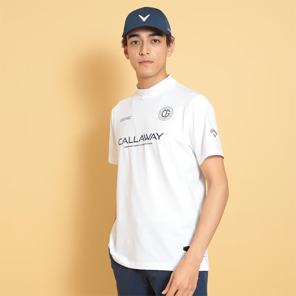 【新品】キャロウェイ メンズ 半袖モックネックシャツ クール LL ホワイト Callaway キャロウェイ ゴルフウェア 半袖シャツ 春 夏 裏クール