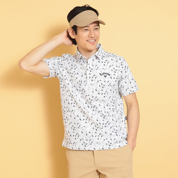 新作 キャロウェイ ゴルフ メンズ ウェア 半袖 シャツ C25134111 スポーツ ひんやり クール 速乾 幾何学 shirt Callaway GOLF 25SSW ASR SAL | Callaway | 02