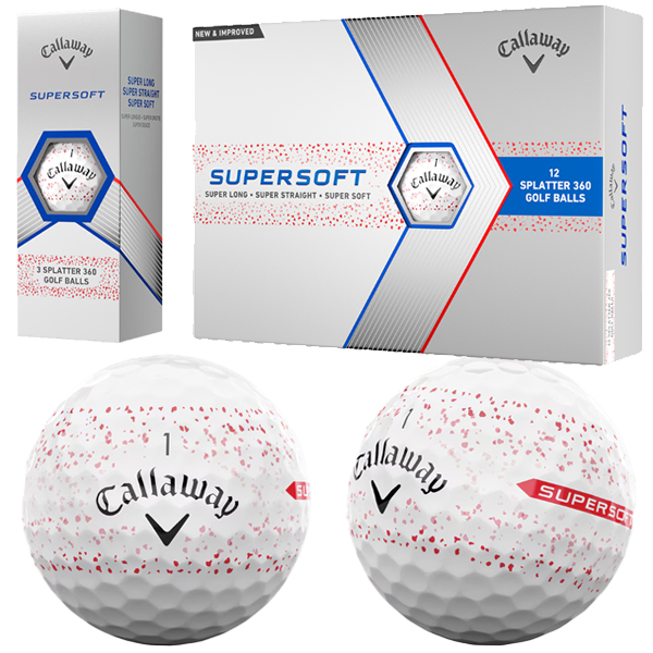 【24年モデル】キャロウェイ スーパーソフト スプラッター 360 レッド ブルー ボール 1ダース(12球入り) Callaway SUPERSOFT SPLATTER GOLF BALL｜jngolf2010｜02