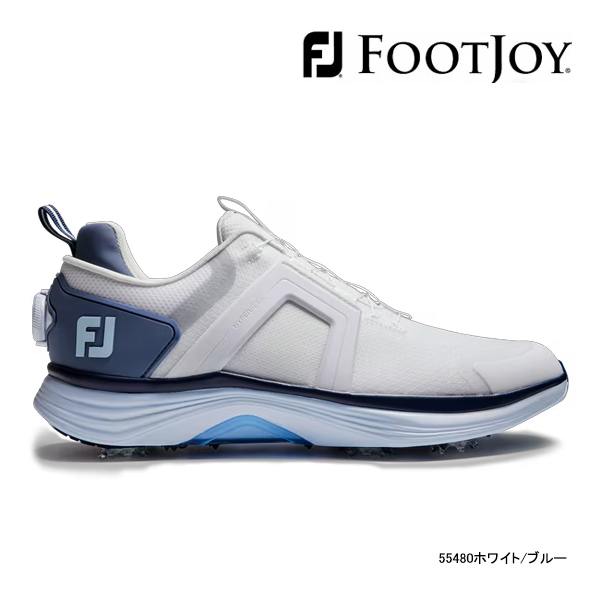 新作 フットジョイ ゴルフ メンズ シューズ 55480 ハイパーフレックス ボア W ホワイト/ブルー FOOTJOY GOLF 靴 25.5 26 26.5 27 27.5 cm BOA FJ 25SSE 10PT ASR | FootJoy | 01