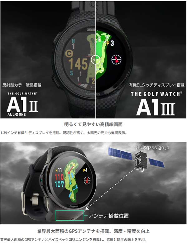 【23年モデル】グリーンオン ザ・ゴルフウォッチ A1-3 時計型GPS