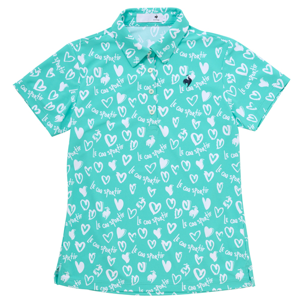 新作 ルコック ゴルフ レディース ウエア シャツ LG5SHS14L ニワトリ ハート 半袖 シャツ le coq sportif GOLF デサント 吸汗 速乾 快適 ストレッチ UV 25SSW | le coq sportif GOLF | 03