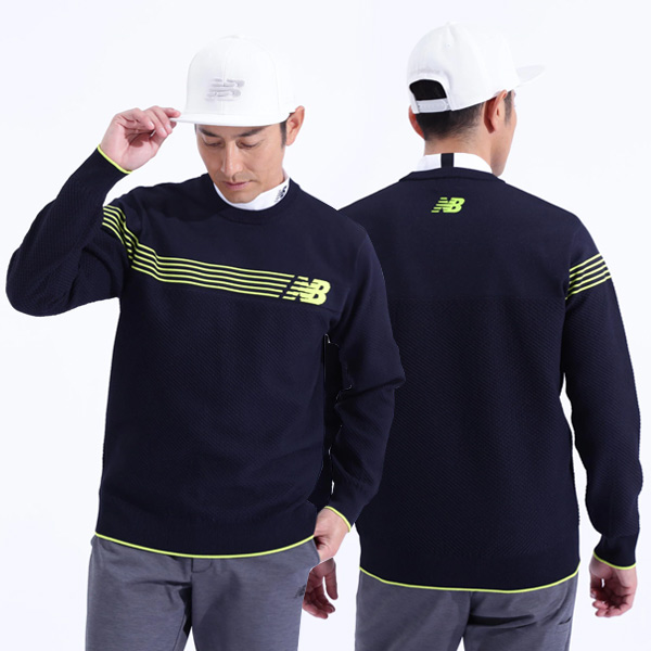 ♪【2023 A/W】ニューバランス 012-3270001 メンズ クルーネック ニットプルオーバー CREW NECK KNIT PULLOVER WORLD new balance