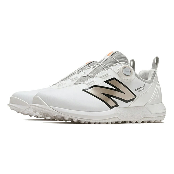 New Balance ゴルフシューズ ホワイト/ゴールド New Balance ニューバランス ゴルフシューズ 白×ゴールド