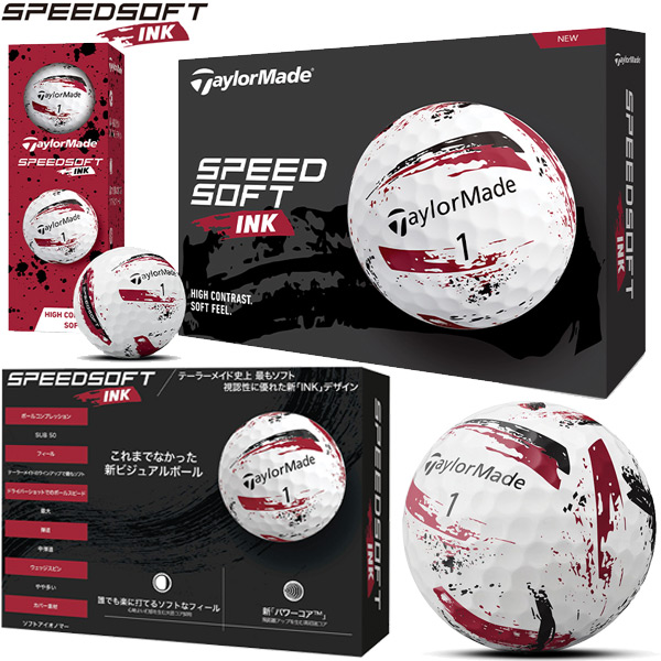 【先行予約】新作 テーラーメイド ゴルフボール SpeedSoft INK GRN/RED (グリー...