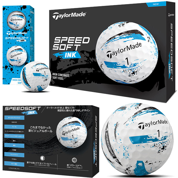 テーラーメイド ゴルフボール SpeedSoft INK Red/Green/Blue/Pink 1ダース(12球) TaylorMade GOLF スピードソフト インク グリーン/レッド/ブルー/ピンク 25EB | TaylorMade | 03
