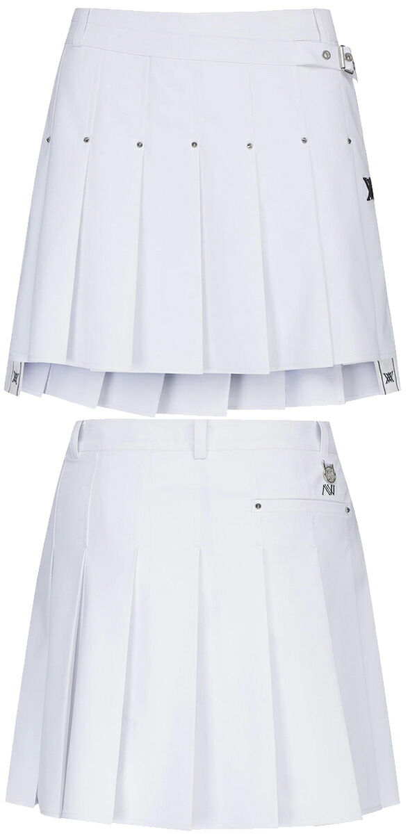 ♪【23年モデル】【レディース】アニューゴルフ AGDMWSQ02 ウィメンズビッグロゴプリーツスカート ANEW GOLF WOMEN BUCKLE DECORATIOIN PLEATS SKIRT