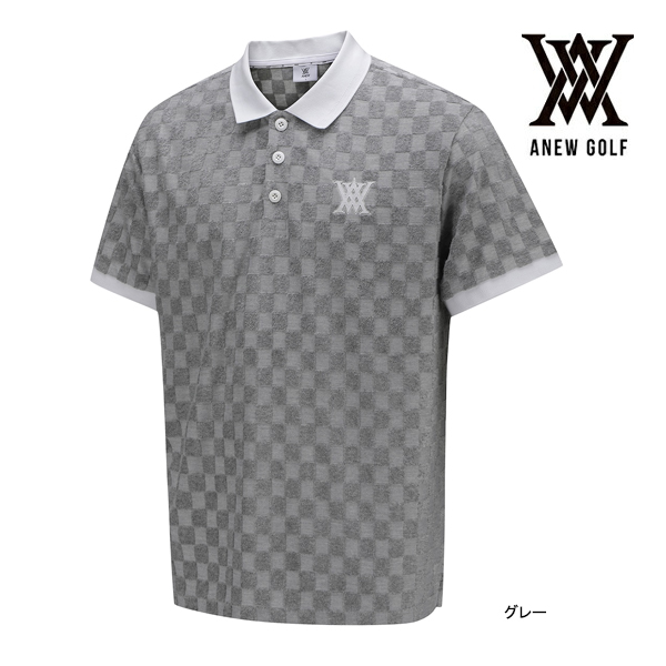 ♪【24年モデル】アニューゴルフ AGEMMTS08 メンズテリーチェックブロックショートシャツ ANEW GOLF MEN TERRY CHECK BLOCK SHORT T-SHIRT｜jngolf2010｜02