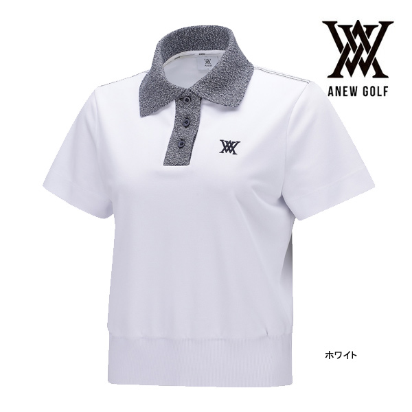 ♪【24年モデル】アニューゴルフ AGEMWTS03 ウィメンズニットカラールーズショートTシャツ ...