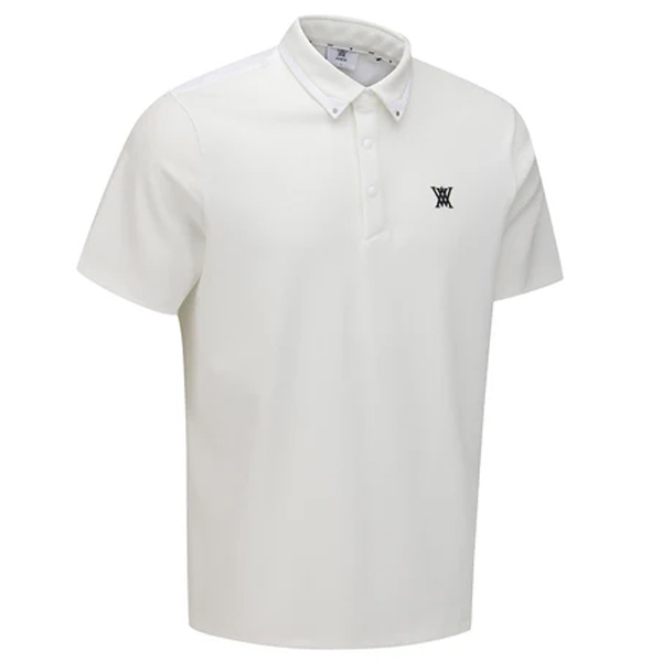 アニュー ゴルフ メンズ Tシャツ AGFFMTS51 FA ハイブリッド ショートスリーブ ANEW GOLF ラウンド 半袖 ポロシャツ スタッズ 韓国 伸縮性 快適 25WT 10PTの画像