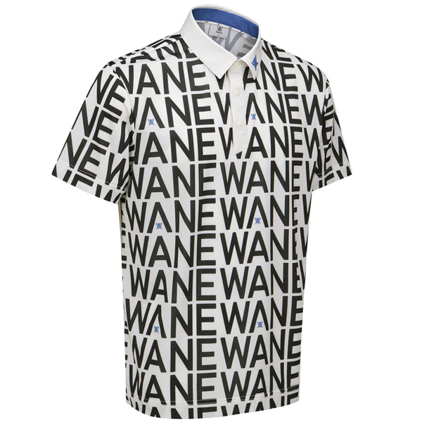 アニュー ゴルフ メンズ Tシャツ AGFMMTS53 SM ロゴ パターン ショート ANEW GOLF ロゴ 日常 半袖 ラウンド トップス 衿付 韓国 サマー ポロシャツ 25WT 10PTの画像
