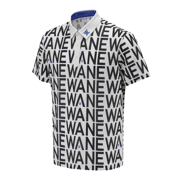 アニュー ゴルフ メンズ Tシャツ AGFMMTS51 SM ロゴ パターン ショート ANEW GOLFロゴ 日常 半袖 ラウンド シャツ トップス 衿付 韓国 スタイリッシュ 25WT 10PTの画像