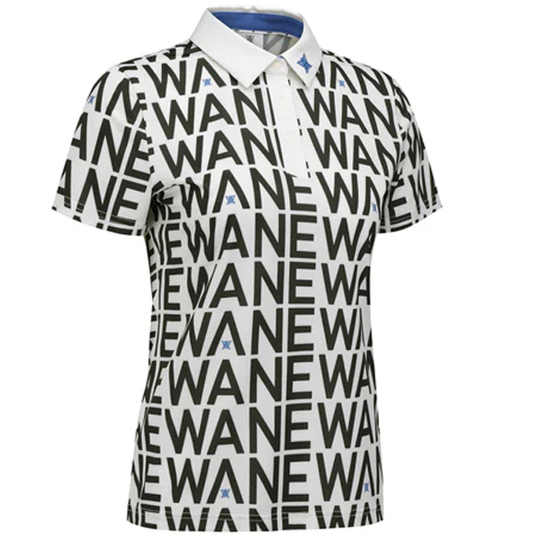 アニュー ゴルフ レディース Tシャツ AGFMWTS51 ウィメンズ SM ロゴパターン ショート ANEW GOLF 半袖 トップス カットソー 襟 ラウンド 日常  25WT 10PTの画像