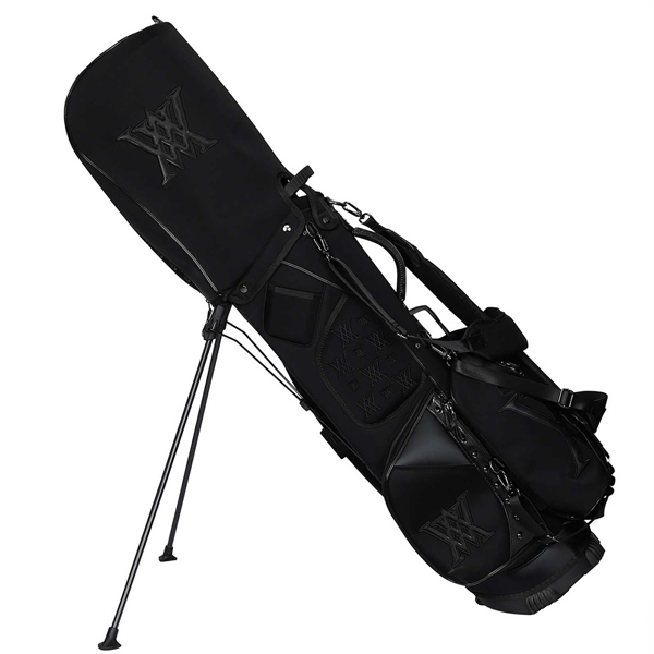 Anewゴルフスタッズ付きブラックキャディバッグ ヘッドカバー付 Anewゴルフスタッズ付きブラックキャディバッグ ヘッドカバー付