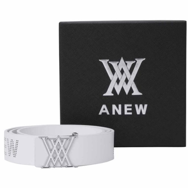 【美品】ANEWレディースベルト アニュー ゴルフ レディース ロゴパンチング ベルト AGFUWBT01