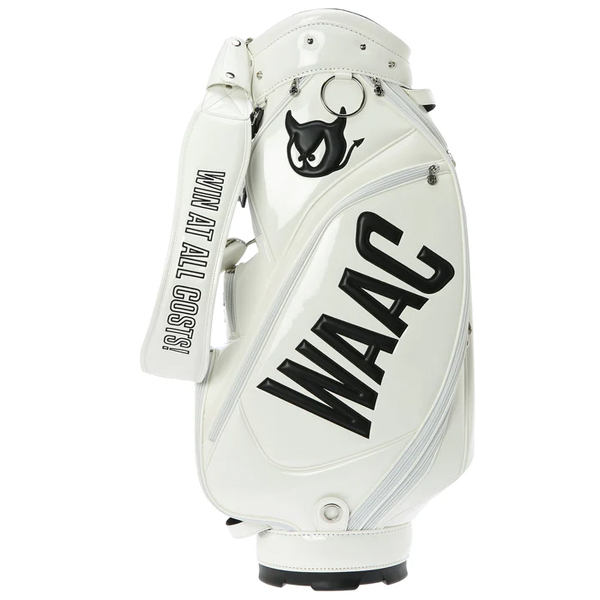 ワック ゴルフ キャディバッグ 072234800 UNISEX エナメル WAAC GOLF ホワイト ブラック メンズ レディース スポーツ  CADDIE BAG CB 9型 24ET